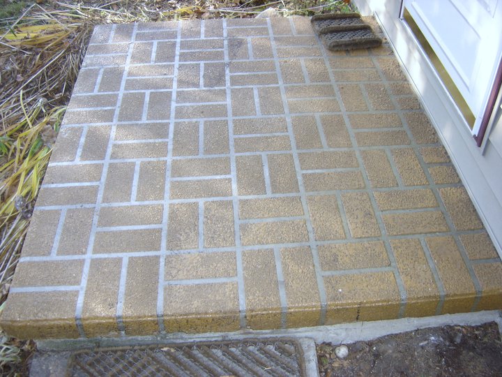 Basketweave Concrete Overspray Restoration