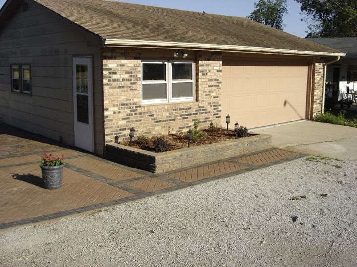 Retaining Wall with Flower Bed