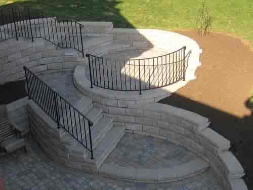 Retaining Wall Stairway and Patio